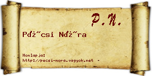 Pécsi Nóra névjegykártya