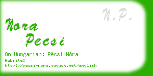 nora pecsi business card